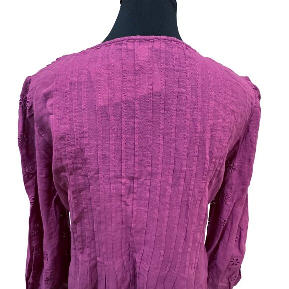 Sundance Chantae Eyelet Dress Womens S Raspberry Pink Purple Pintuck Lace Alabas - Picture 8 of 16
